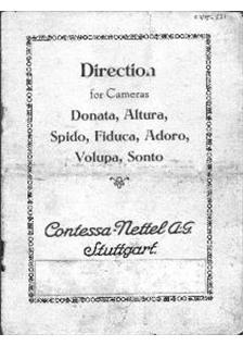Contessa Nettel Adoro manual. Camera Instructions.